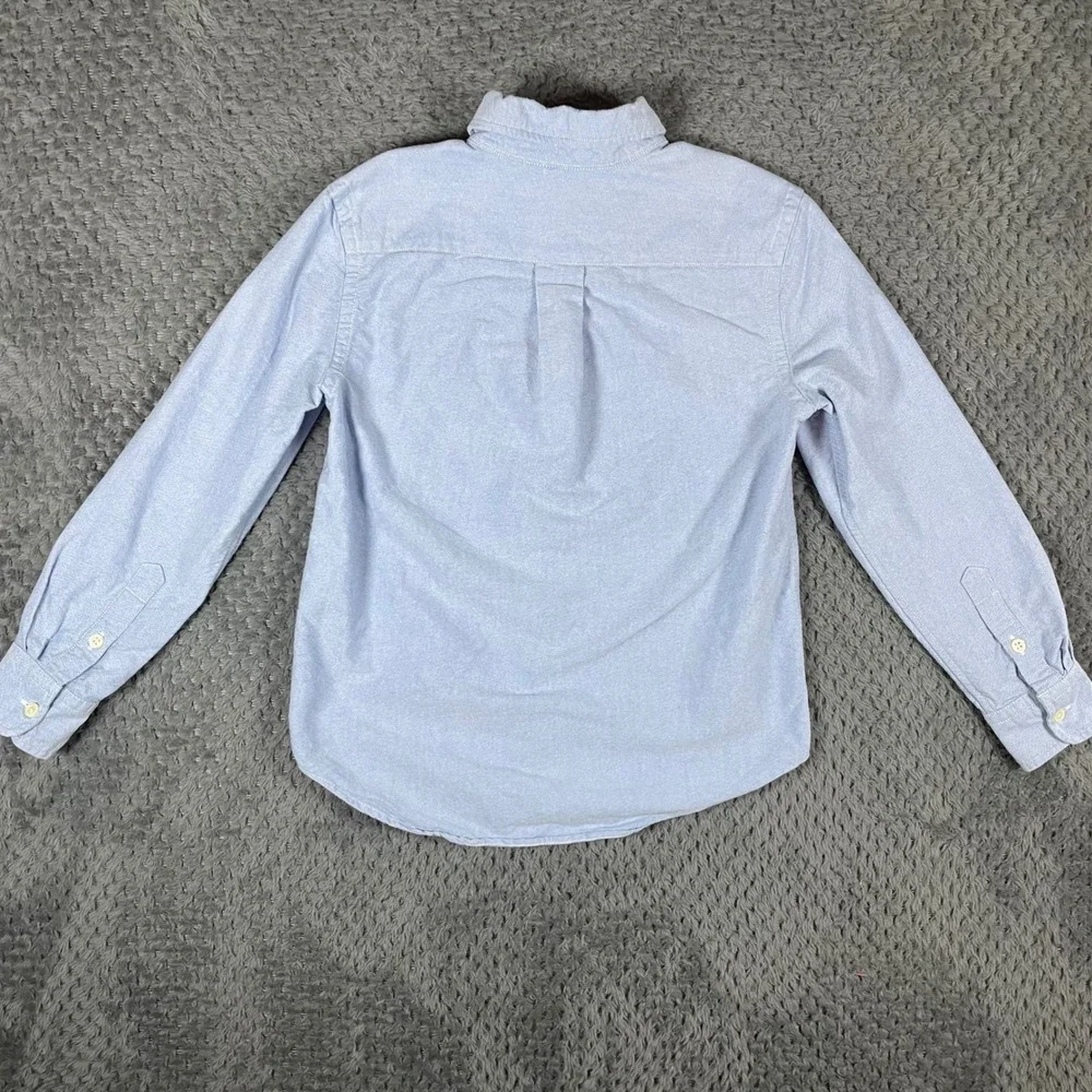 Ralph Lauren Boys Light Blue Oxford Button Down Shirt Size S 8 Long Sleeve Pony